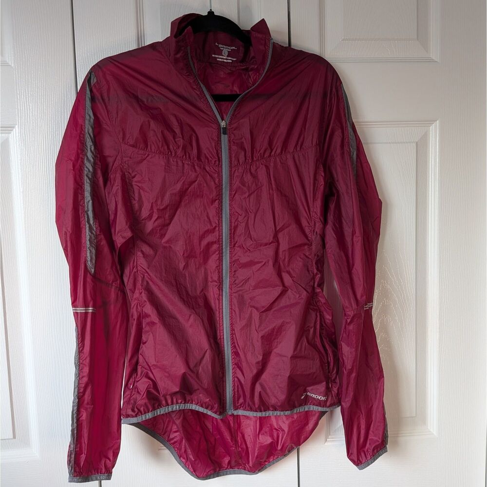 Brooks Maroon Lightweight Wind Shell Jacket